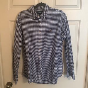 Ralph Lauren button down size L. Blue and white gingham pattern.